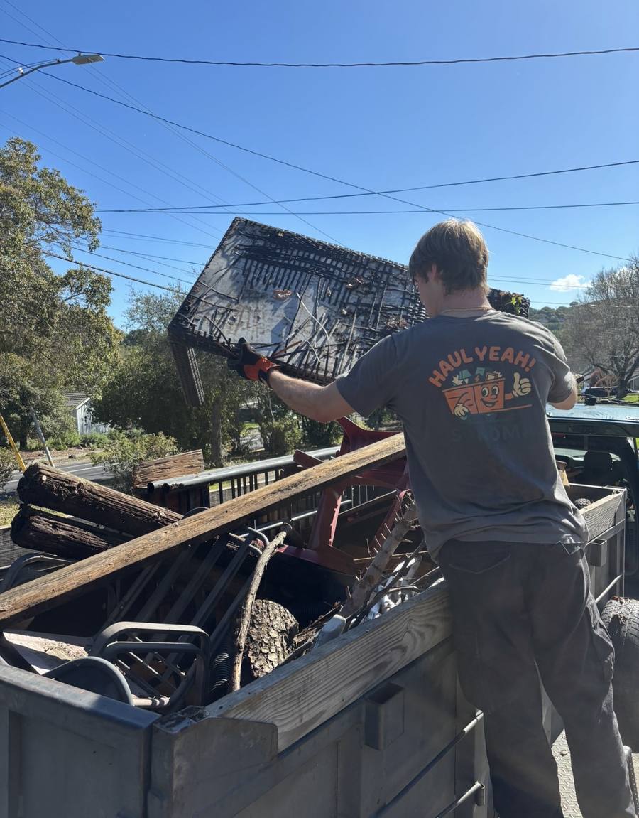 Loading the trailer on a job