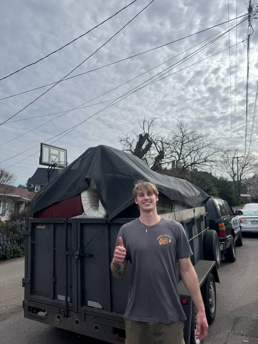 Loaded trailer covered and ready to go